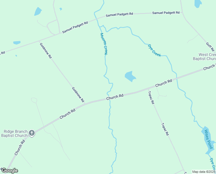 map of restaurants, bars, coffee shops, grocery stores, and more near 838 Church Road in Ridge Spring