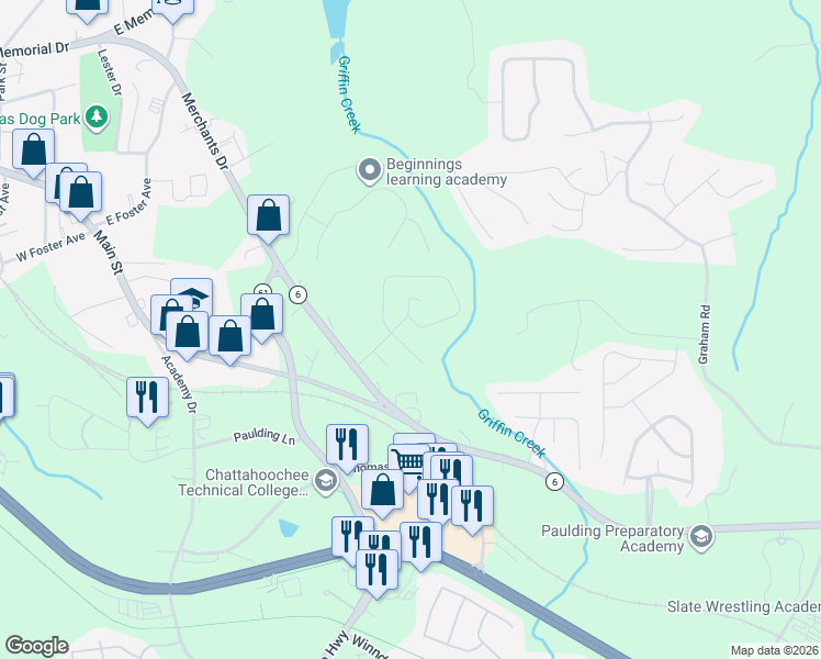 map of restaurants, bars, coffee shops, grocery stores, and more near 283 Bainbridge Circle in Dallas