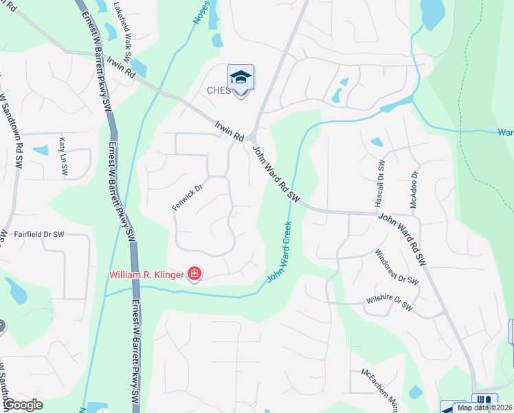 map of restaurants, bars, coffee shops, grocery stores, and more near 2270 Fenwick Pointe in Marietta