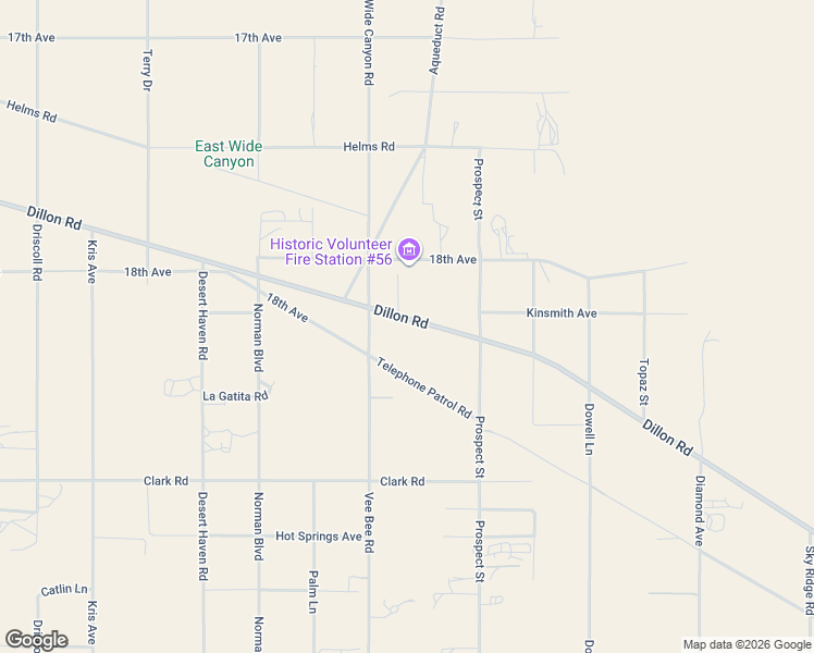 map of restaurants, bars, coffee shops, grocery stores, and more near 73170 Dillon Road in Desert Hot Springs