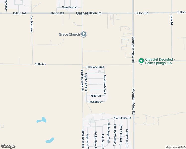 map of restaurants, bars, coffee shops, grocery stores, and more near Broken Arrow Lane in Desert Hot Springs