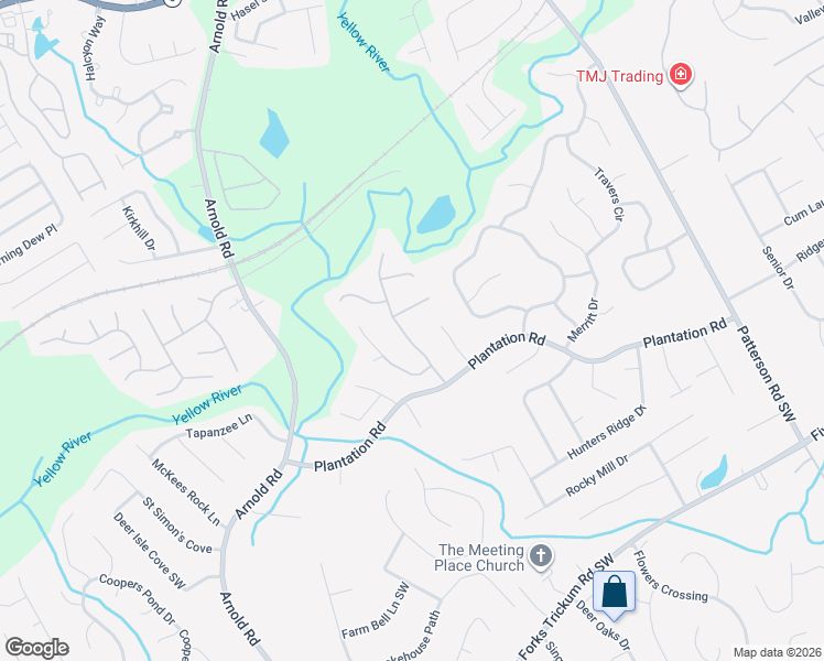 map of restaurants, bars, coffee shops, grocery stores, and more near 310 Riverbirch Lane in Lawrenceville