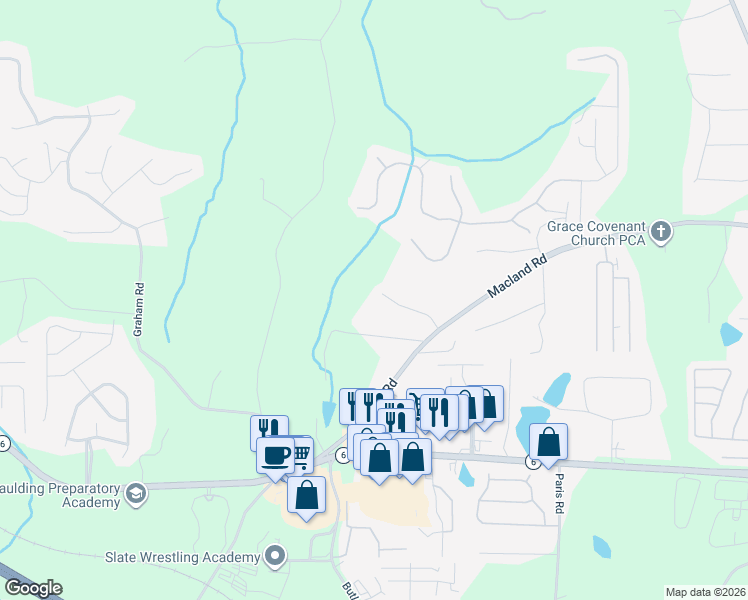 map of restaurants, bars, coffee shops, grocery stores, and more near 146 Circle Hill Drive in Dallas