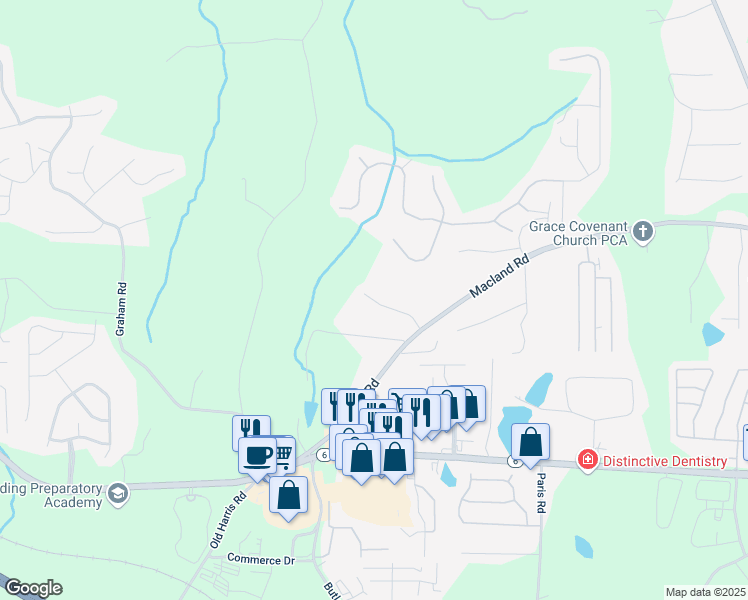 map of restaurants, bars, coffee shops, grocery stores, and more near 146 Circle Hill Drive in Dallas
