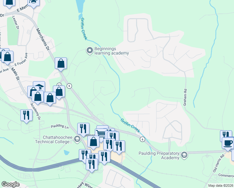 map of restaurants, bars, coffee shops, grocery stores, and more near 261 Bainbridge Circle in Dallas