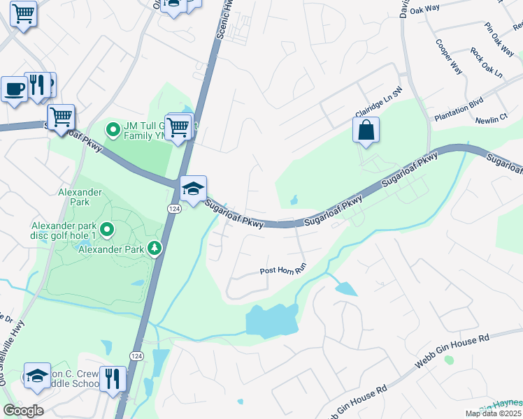 map of restaurants, bars, coffee shops, grocery stores, and more near 988 Treymont Way Southwest in Lawrenceville
