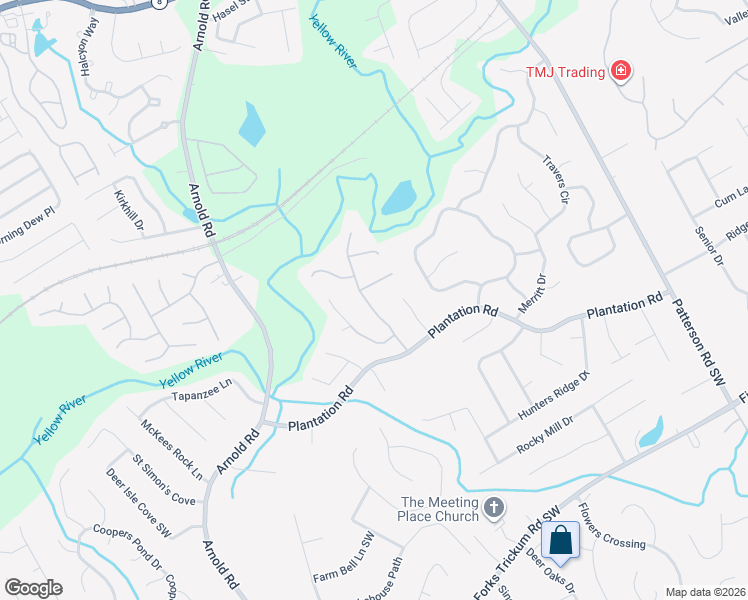 map of restaurants, bars, coffee shops, grocery stores, and more near 310 Riverbirch Lane in Lawrenceville