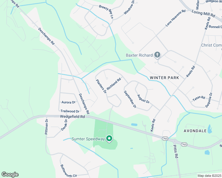 map of restaurants, bars, coffee shops, grocery stores, and more near 3180 Richland Road in Sumter