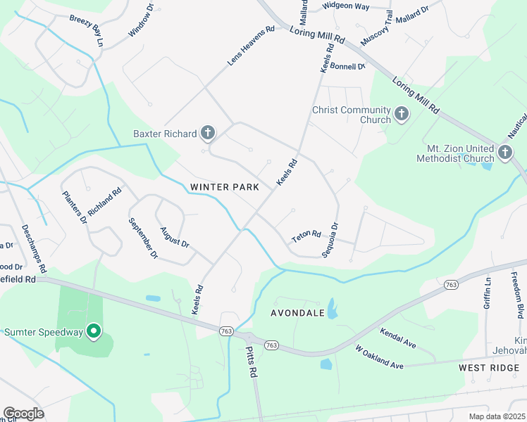 map of restaurants, bars, coffee shops, grocery stores, and more near 249 Keels Road in Sumter