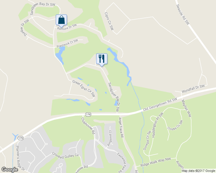 map of restaurants, bars, coffee shops, grocery stores, and more near 927 Sandpiper Bay Drive Southwest in Sunset Beach