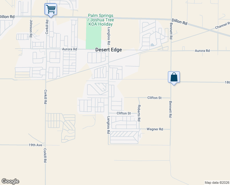 map of restaurants, bars, coffee shops, grocery stores, and more near in Desert Edge