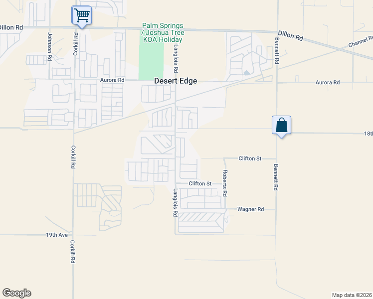 map of restaurants, bars, coffee shops, grocery stores, and more near in Desert Edge