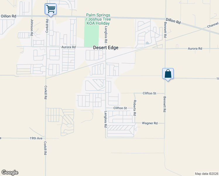 map of restaurants, bars, coffee shops, grocery stores, and more near in Desert Edge