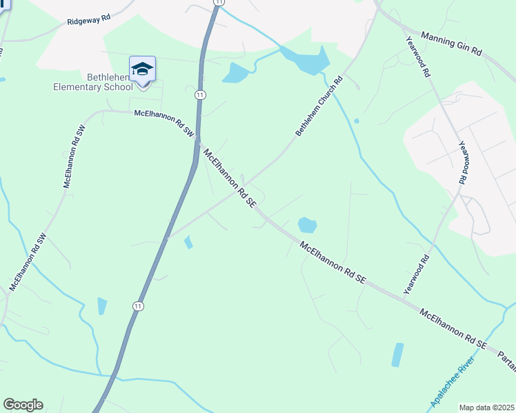map of restaurants, bars, coffee shops, grocery stores, and more near 68 McElhannon Road Southwest in Bethlehem