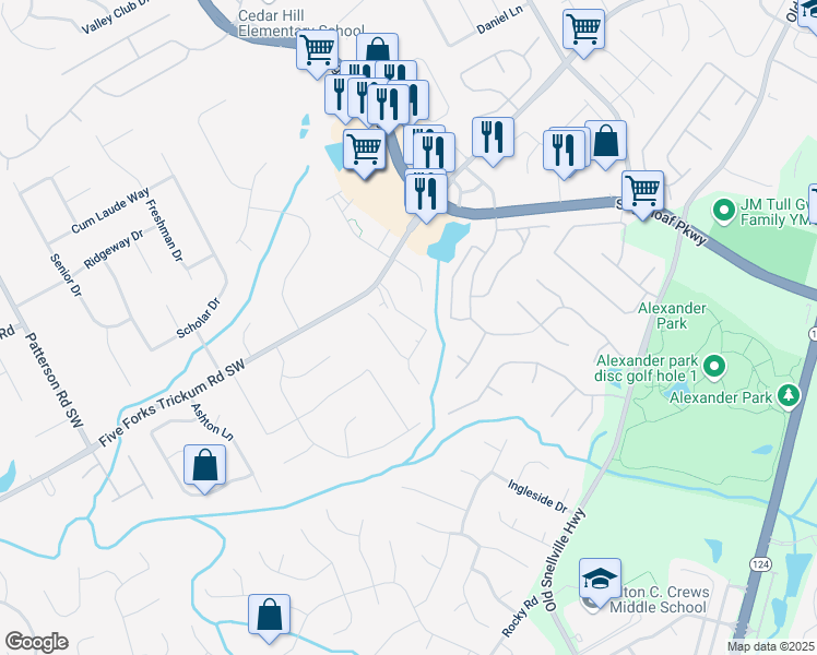 map of restaurants, bars, coffee shops, grocery stores, and more near 665 Somerset Vale Drive in Lawrenceville