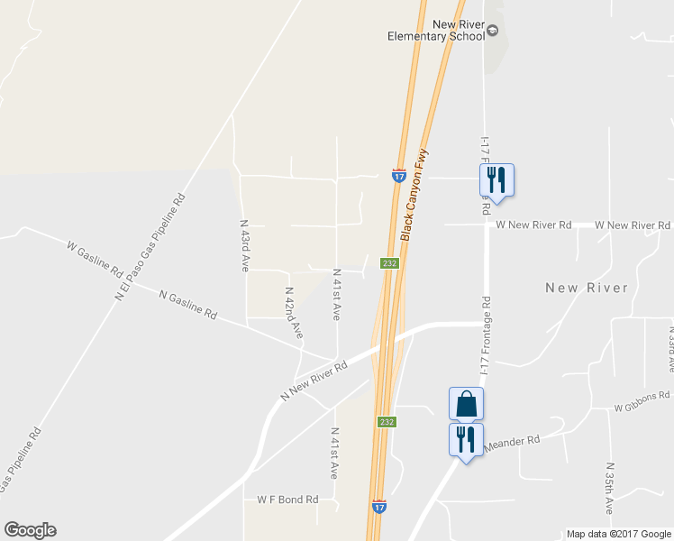map of restaurants, bars, coffee shops, grocery stores, and more near 47407 North 41st Avenue in Phoenix