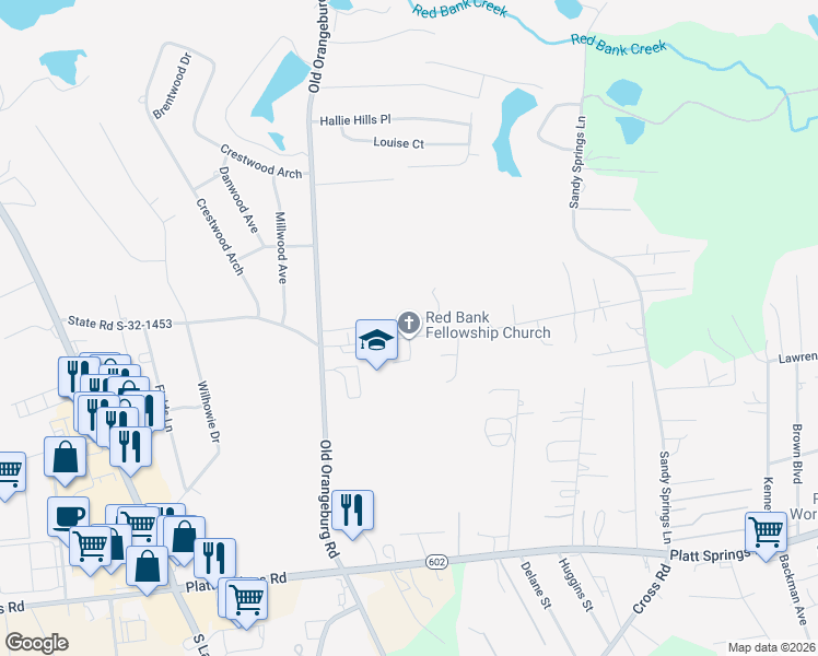 map of restaurants, bars, coffee shops, grocery stores, and more near 149 Bill Williamson Court in Lexington