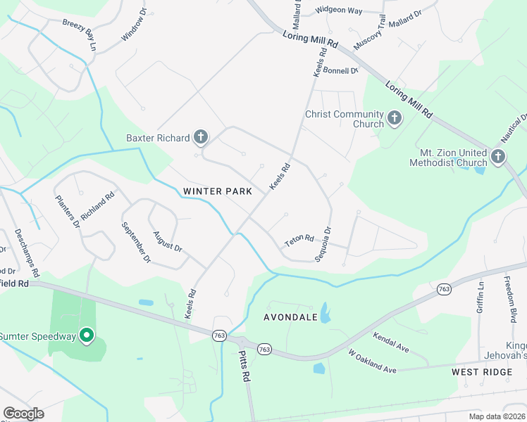 map of restaurants, bars, coffee shops, grocery stores, and more near 249 Keels Road in Sumter