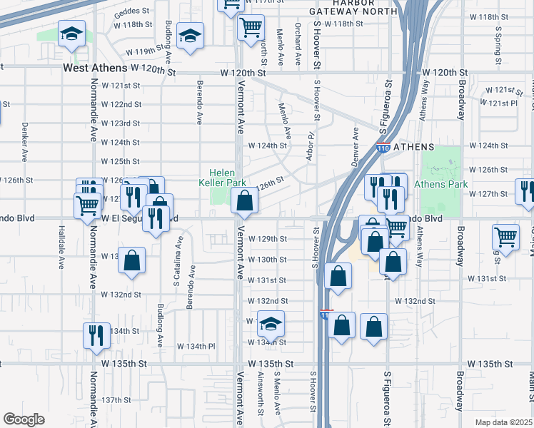 map of restaurants, bars, coffee shops, grocery stores, and more near 840 Laconia Boulevard in Los Angeles