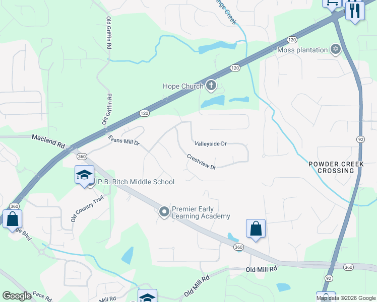 map of restaurants, bars, coffee shops, grocery stores, and more near 149 Crestview Dr in Dallas
