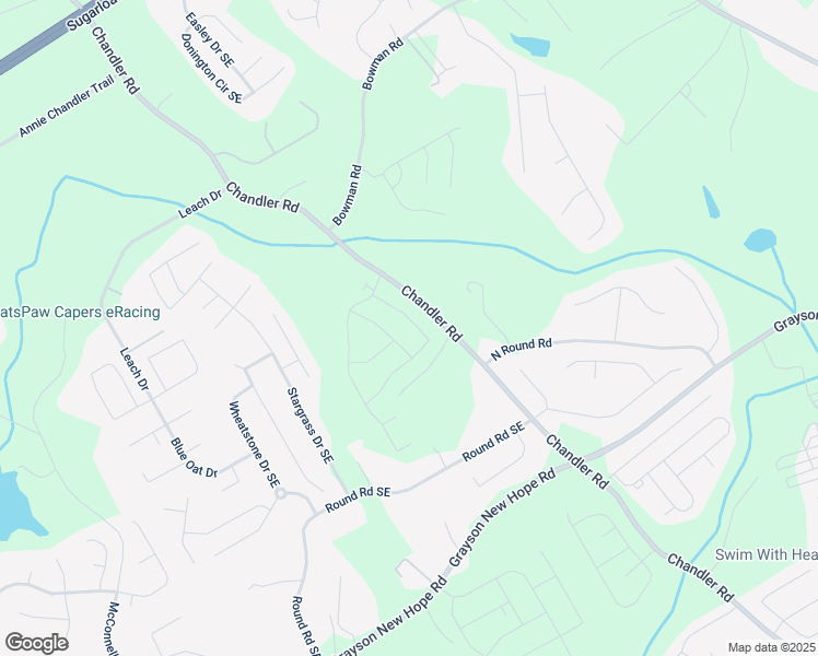 map of restaurants, bars, coffee shops, grocery stores, and more near 1602 Dover Creek Lane in Grayson