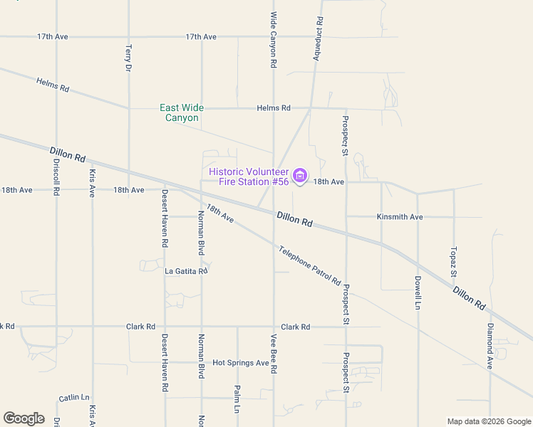 map of restaurants, bars, coffee shops, grocery stores, and more near 73001 Dillon Road in Desert Hot Springs