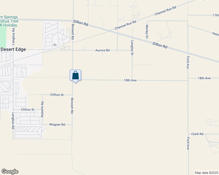 map of restaurants, bars, coffee shops, grocery stores, and more near 18th Avenue in Desert Hot Springs