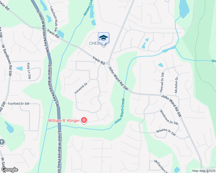 map of restaurants, bars, coffee shops, grocery stores, and more near 2270 Fenwick Pointe in Marietta