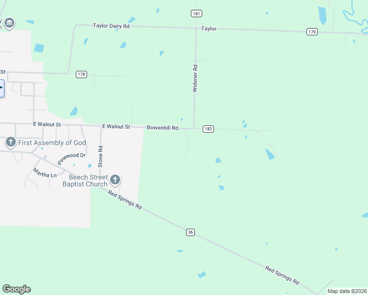 map of restaurants, bars, coffee shops, grocery stores, and more near 1795 Bowen Hill Road in Gurdon