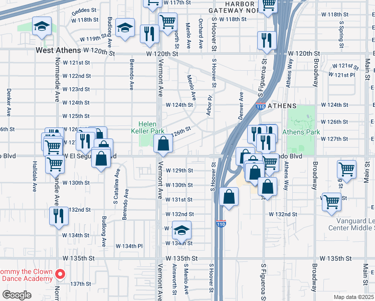 map of restaurants, bars, coffee shops, grocery stores, and more near 840 Laconia Boulevard in Los Angeles