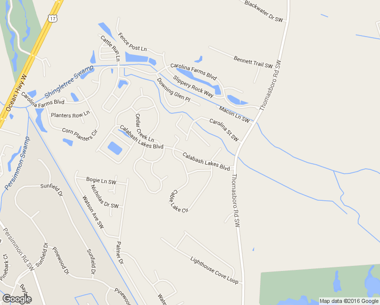 map of restaurants, bars, coffee shops, grocery stores, and more near 10 Calabash Lakes Boulevard in Calabash