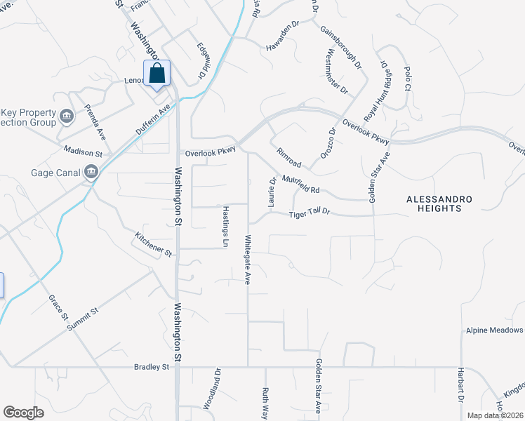 map of restaurants, bars, coffee shops, grocery stores, and more near 1453 Tiger Tail Drive in Riverside