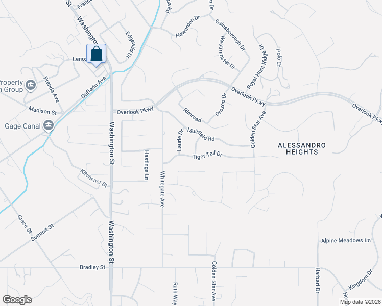 map of restaurants, bars, coffee shops, grocery stores, and more near 1380 Tiger Tail Drive in Riverside
