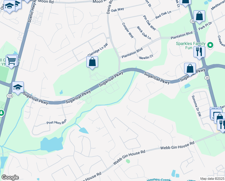 map of restaurants, bars, coffee shops, grocery stores, and more near 318 Elgin Drive in Lawrenceville