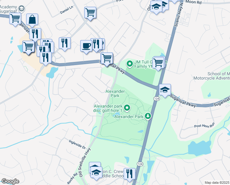 map of restaurants, bars, coffee shops, grocery stores, and more near 800 Old Snellville Highway in Lawrenceville