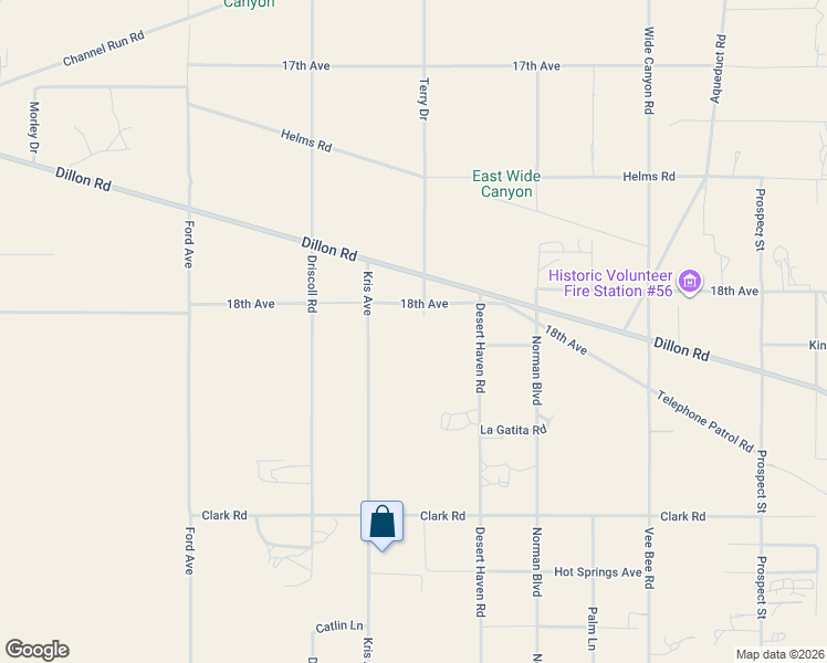 map of restaurants, bars, coffee shops, grocery stores, and more near 72475 Dillon Road in Desert Hot Springs