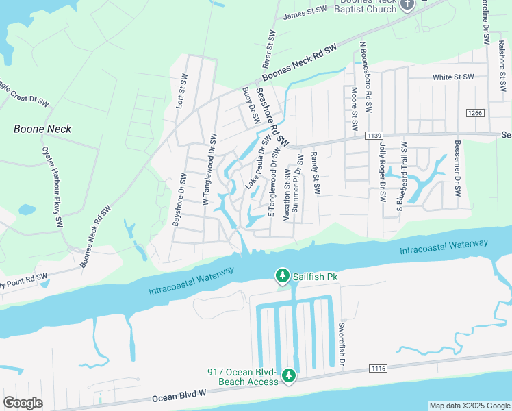 map of restaurants, bars, coffee shops, grocery stores, and more near 2393 Carol Drive Southwest in Brunswick County