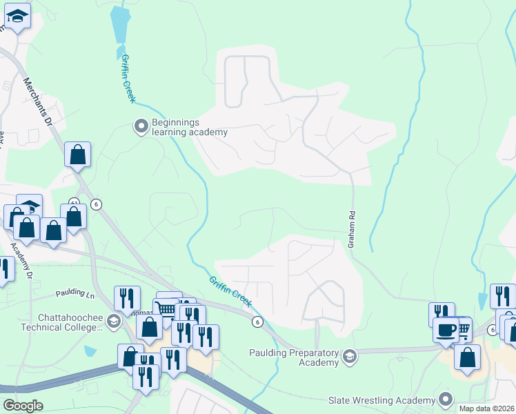 map of restaurants, bars, coffee shops, grocery stores, and more near 363 Dandy Road in Dallas