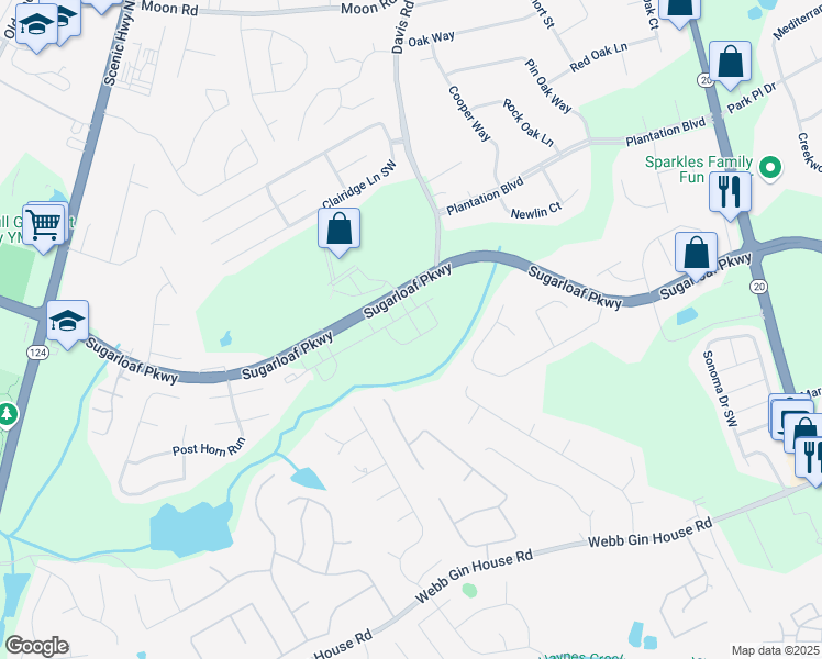 map of restaurants, bars, coffee shops, grocery stores, and more near 338 Elgin Drive in Lawrenceville