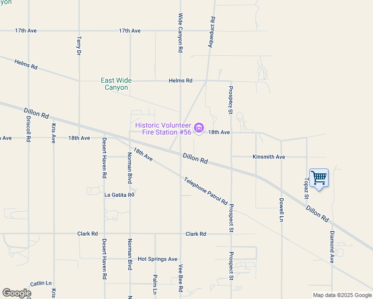 map of restaurants, bars, coffee shops, grocery stores, and more near Dillon Road in Sky Valley