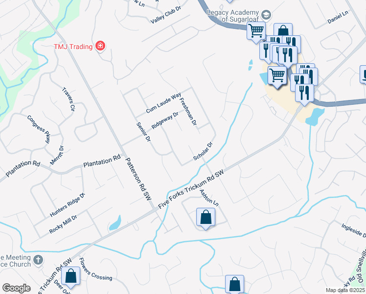 map of restaurants, bars, coffee shops, grocery stores, and more near 501 Textbook Court in Lawrenceville