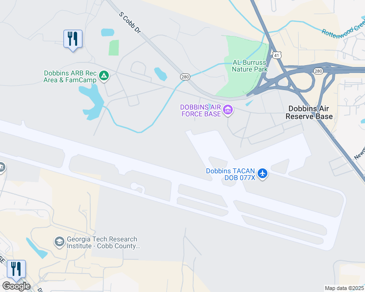map of restaurants, bars, coffee shops, grocery stores, and more near in Marietta
