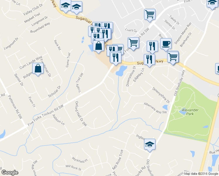 map of restaurants, bars, coffee shops, grocery stores, and more near 640 Somerset Vale Drive in Lawrenceville