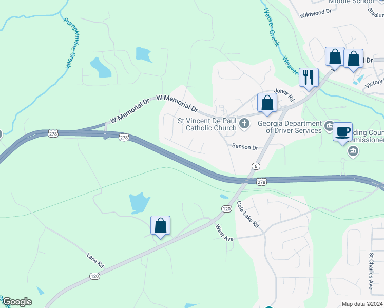 map of restaurants, bars, coffee shops, grocery stores, and more near 216 Campbell Drive in Dallas