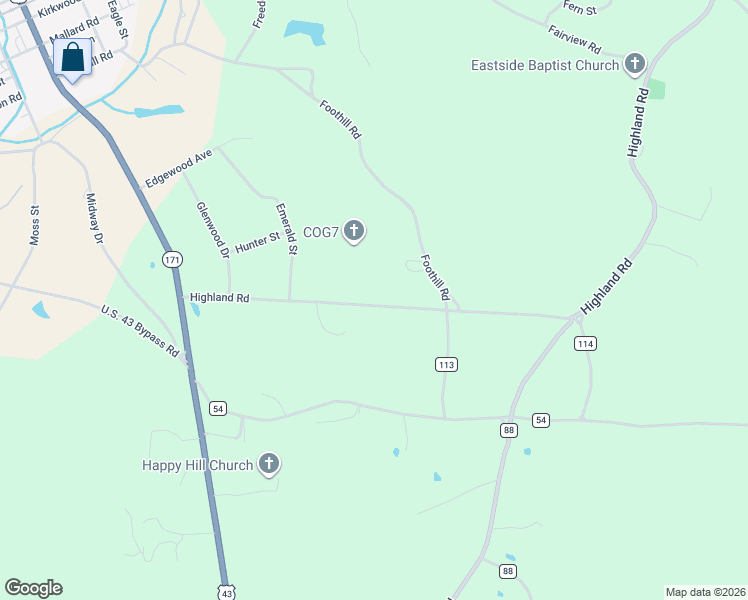 map of restaurants, bars, coffee shops, grocery stores, and more near 573 Highland Road in Winfield