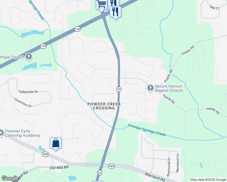 map of restaurants, bars, coffee shops, grocery stores, and more near 43 Glendale Court in Dallas