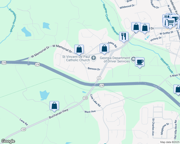 map of restaurants, bars, coffee shops, grocery stores, and more near 191 Durham Street in Dallas