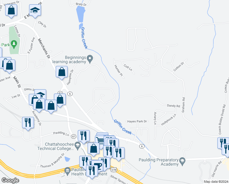 map of restaurants, bars, coffee shops, grocery stores, and more near 253 Bainbridge Circle in Dallas