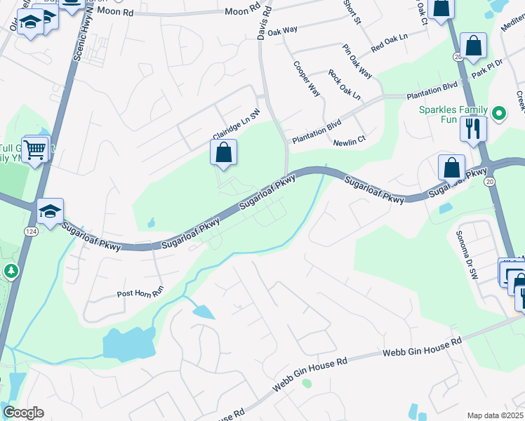 map of restaurants, bars, coffee shops, grocery stores, and more near 1090 Cades Walk in Lawrenceville