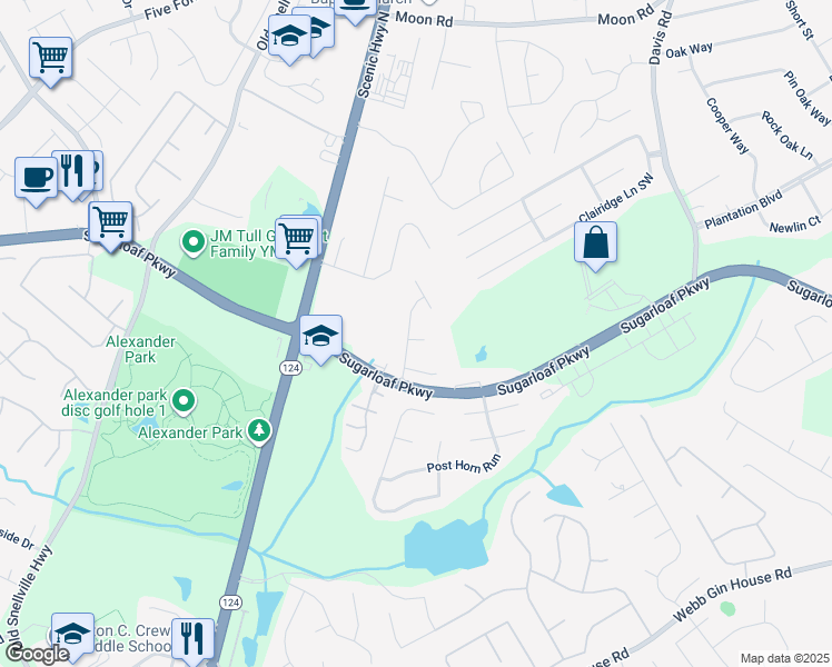 map of restaurants, bars, coffee shops, grocery stores, and more near 988 Treymont Way Southwest in Lawrenceville